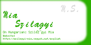 mia szilagyi business card